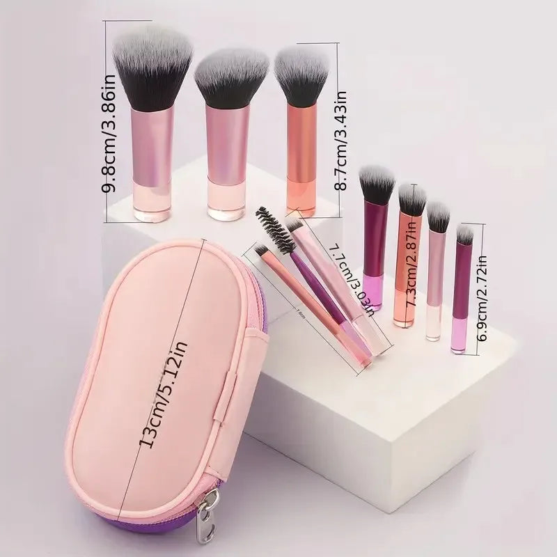 Mini Travel Makeup Brush Set — 10-Piece Case