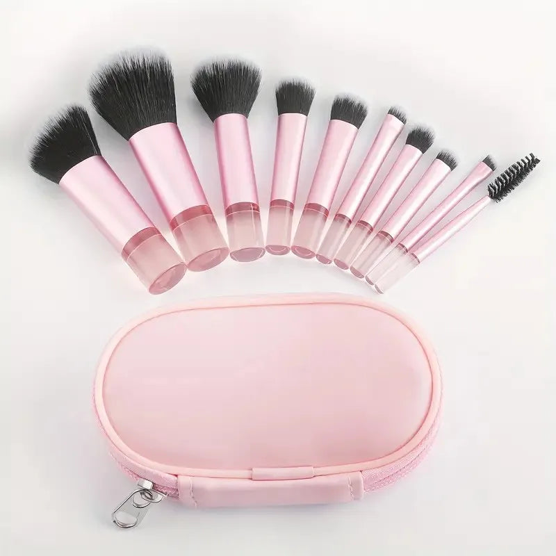 Mini Travel Makeup Brush Set — 10-Piece Case