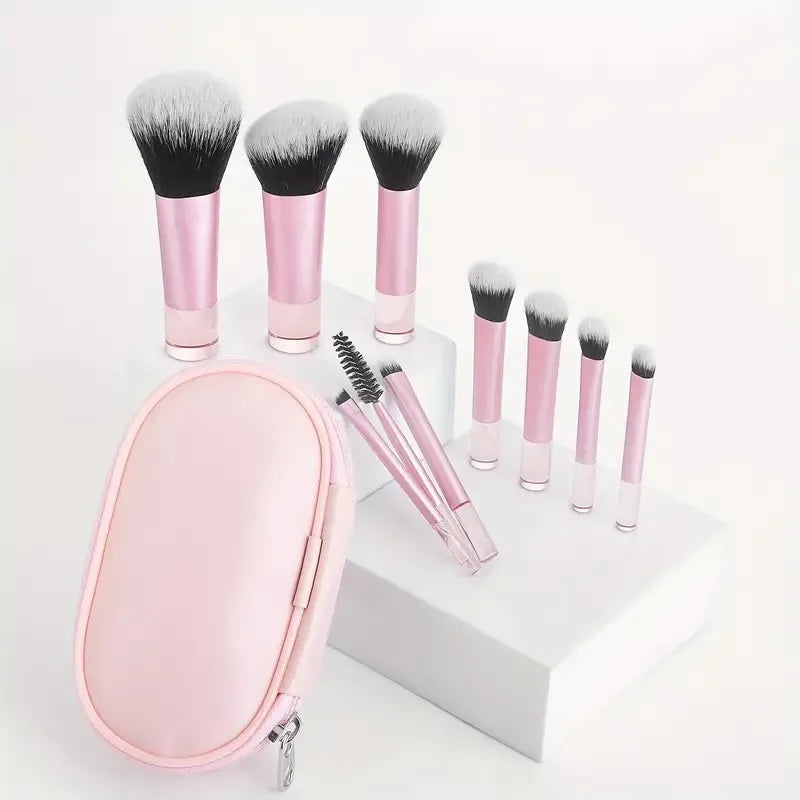 Mini Travel Makeup Brush Set — 10-Piece Case