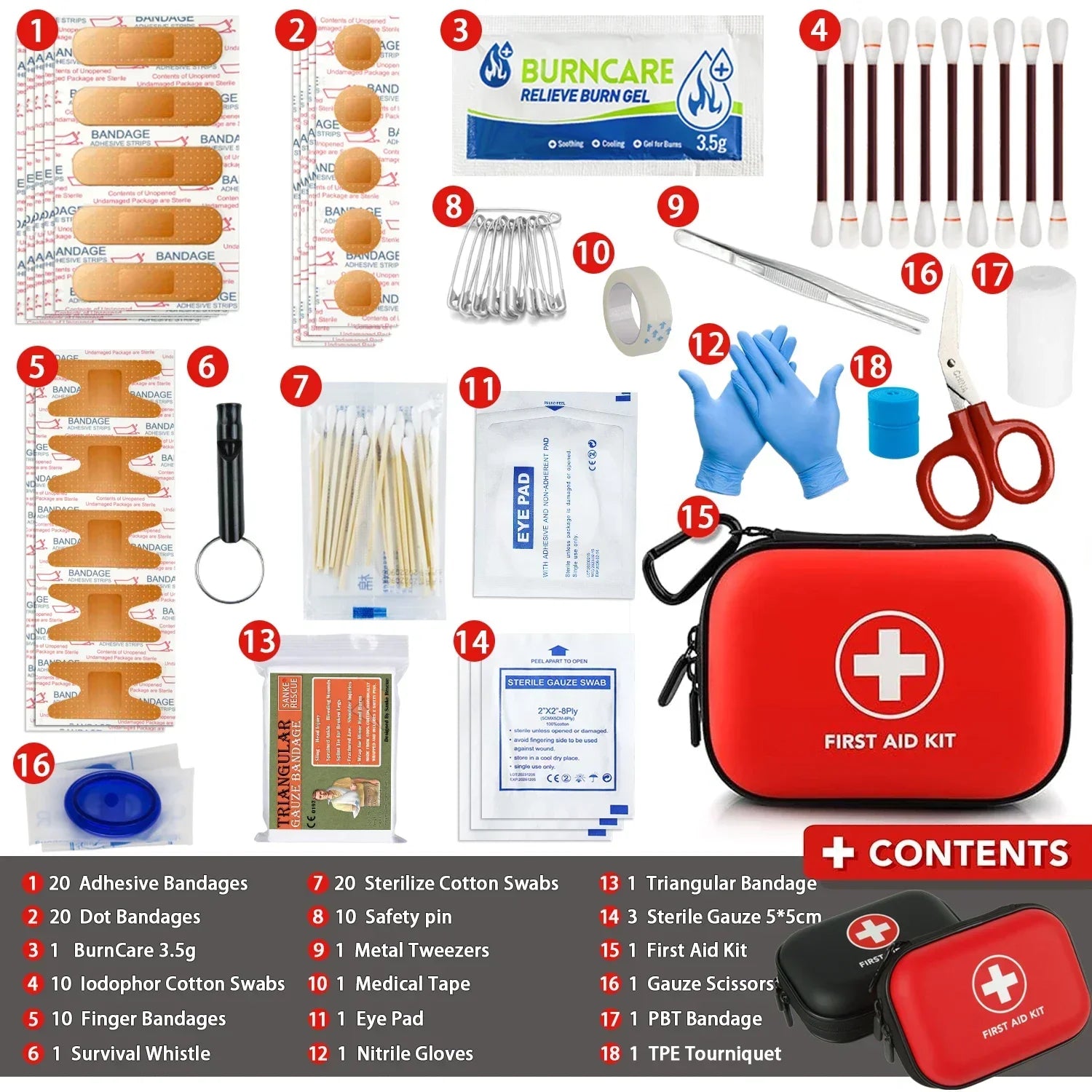 Mini First Aid Kit – 103 pcs Compact Fully Stocked