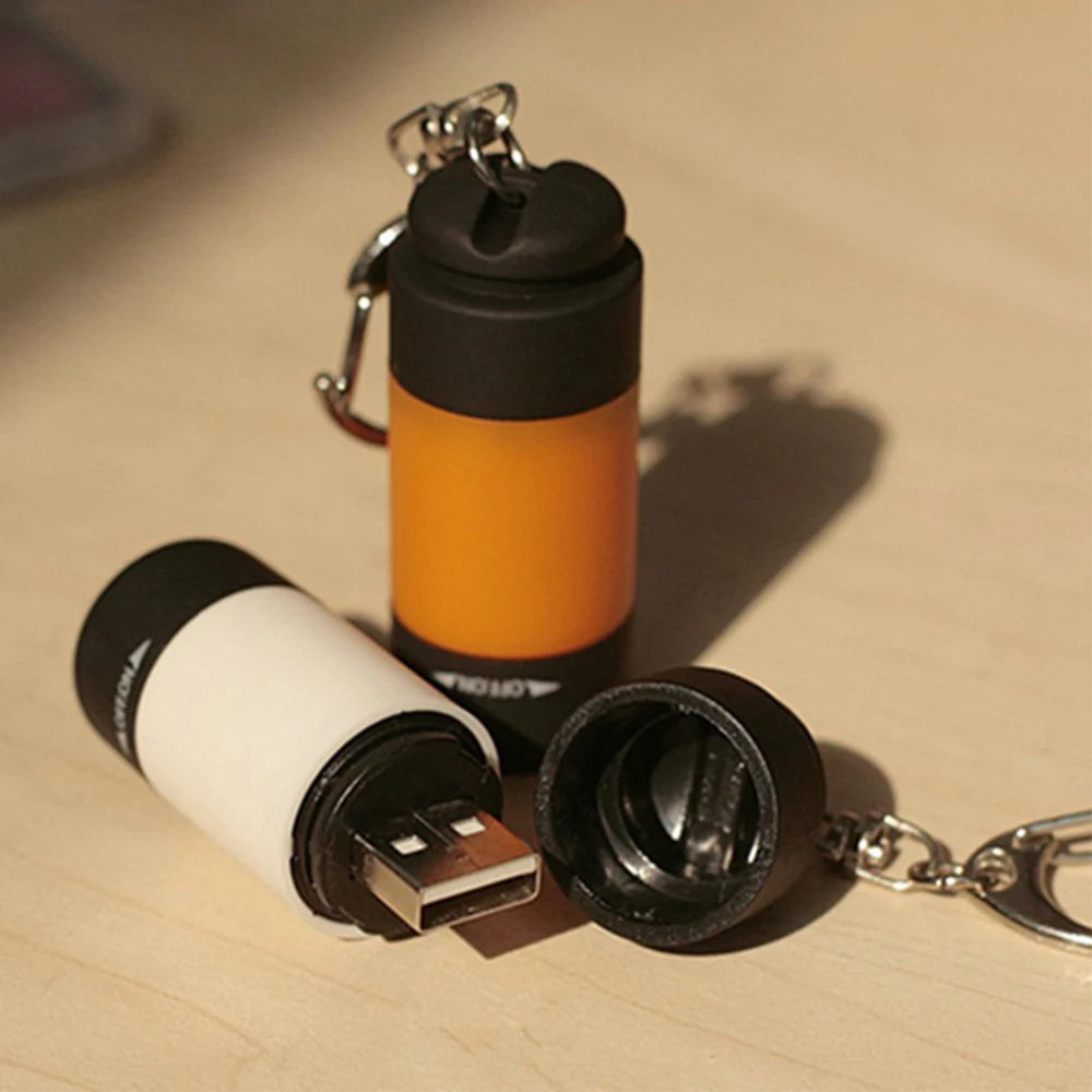 Mini Keychain Flashlight USB Rechargeable