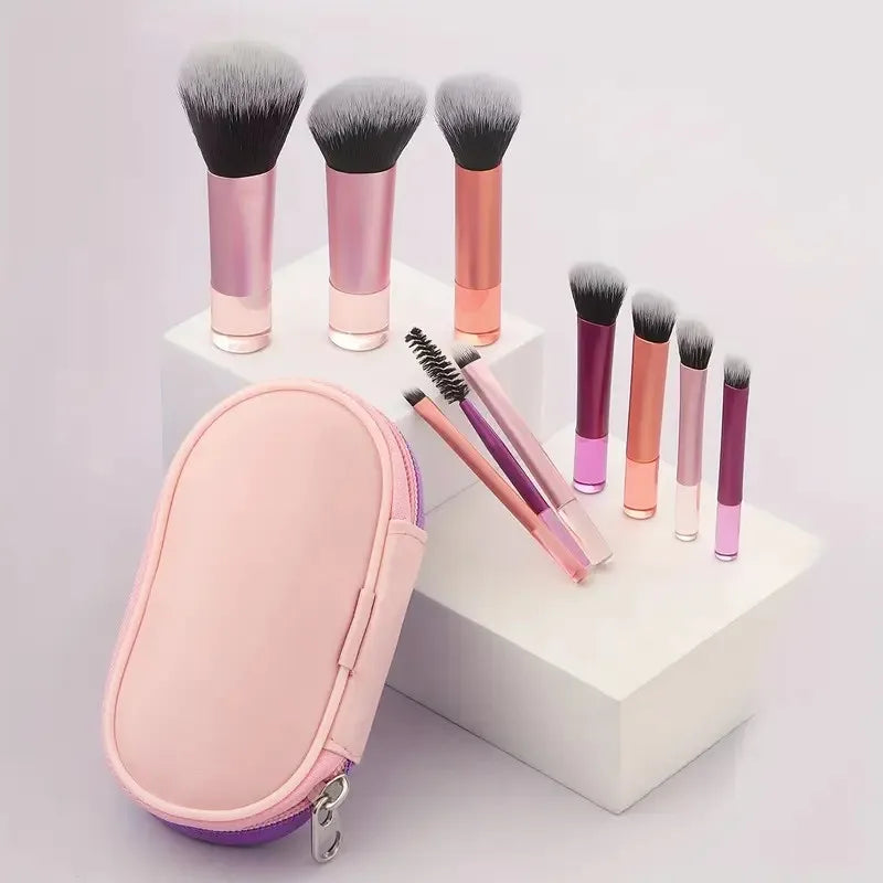 Mini Travel Makeup Brush Set — 10-Piece Case