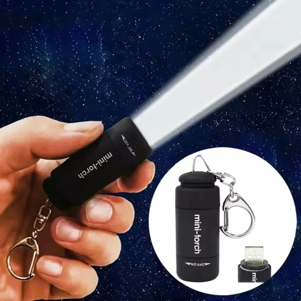 Mini Keychain Flashlight USB Rechargeable