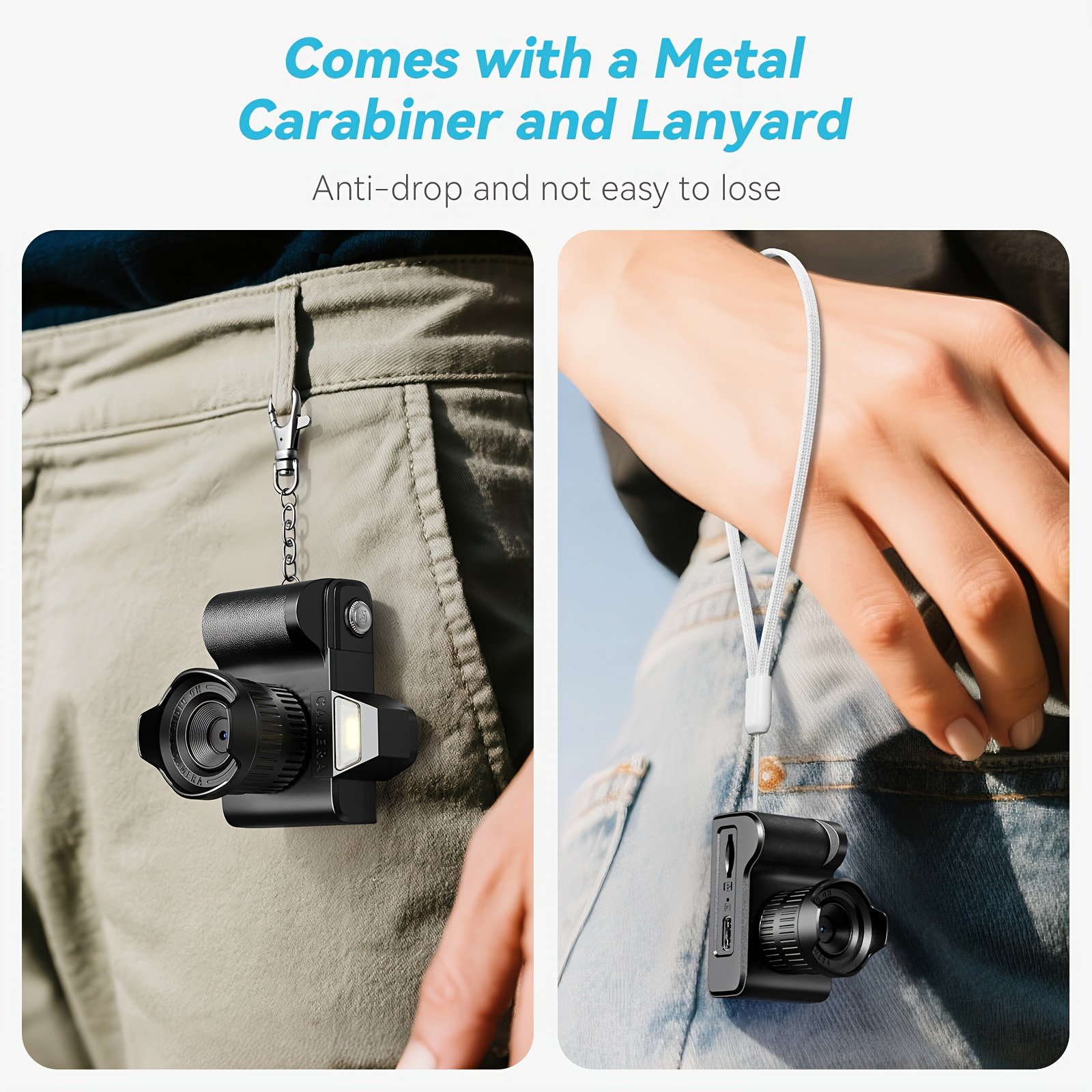 Mini Digital Keychain Camera – 1080p HD Portable Recorder with 64GB Memory, USB Rechargeable - Image 6