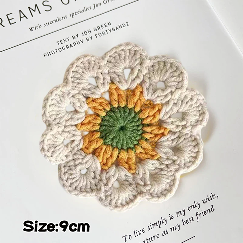 Mini Crochet Rose Coaster Set | Handmade Flower Coasters & Desk Decor - Image 13