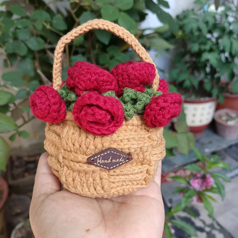 Mini Crochet Rose Coaster Set | Handmade Flower Coasters & Desk Decor - Image 37