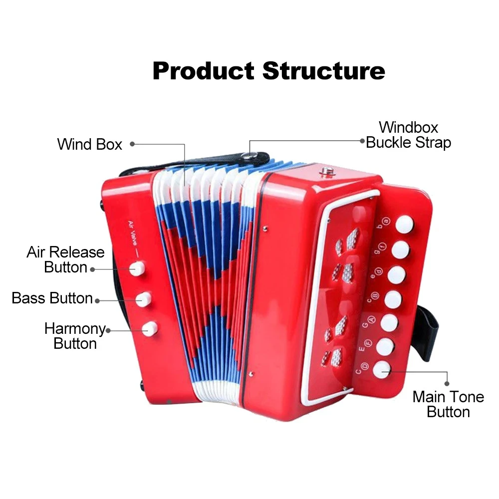 Mini Accordion – Lightweight 10-Key Musical Instrument - Image 4