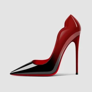 Women's Pointed Toe Stiletto Pumps – Red & Black Gradient High Heels
