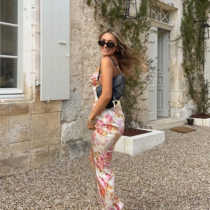 Floral Corset Maxi Dress – Slim Fit Spaghetti Strap Summer Dress - Image 14