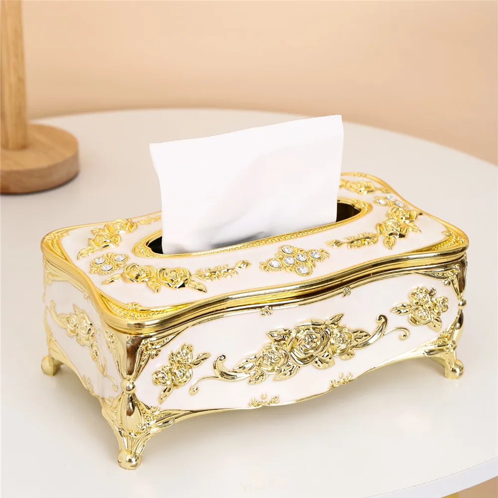 Luxury Decorative Tissue Box Cover – European Style Acrylic Tissue Holder, Elegant Bathroom Vanity Bedroom Living Room Home Decor